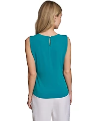 Calvin Klein Women's Sleeveless Pleated Neck Camisole Top