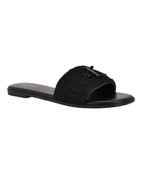 Calvin Klein Women's Kamine Woven Logo Flat Slip-On Sandals