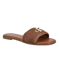 Calvin Klein Women's Kamine Woven Logo Flat Slip-On Sandals