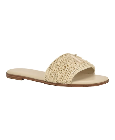 Calvin Klein Women's Kamine Woven Logo Flat Slip-On Sandals