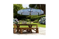 Clihome Outdoor Market Umbrella,Patio Umbrella,2-Tier Vented Patio Table Umbrella with Crank 8 Ribs,Tiltable Porch Umbrella,for