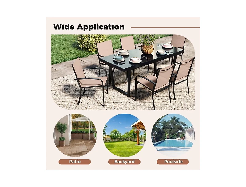 Slickblue Set of 4 Outdoor Dining Chairs with High Back