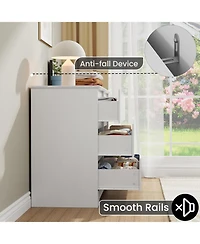 gaomon 6 Drawer Tall Wood Dresser, Modern Storage Chest with Wide Top for Bedroom