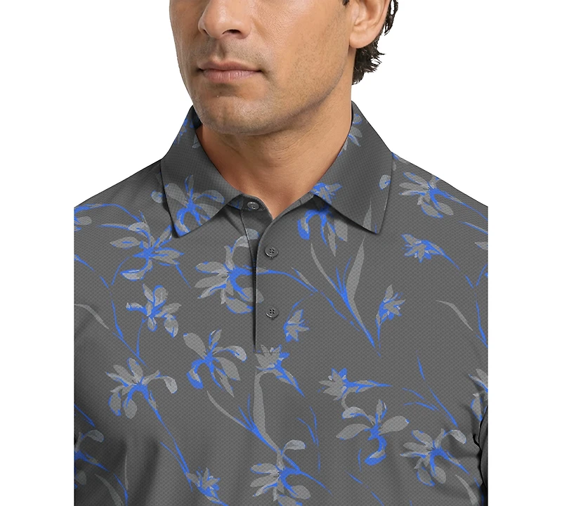 Pga Tour Men's Energized Floral Print Golf Polo Shirt