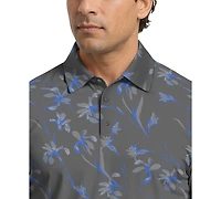 Pga Tour Men's Energized Floral Print Golf Polo Shirt