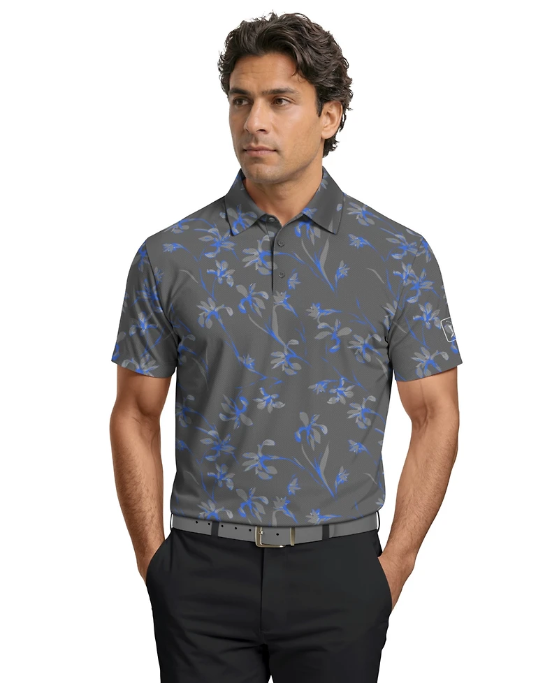 Pga Tour Men's Energized Floral Print Golf Polo Shirt
