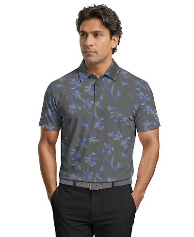 Pga Tour Men's Energized Floral Print Golf Polo Shirt