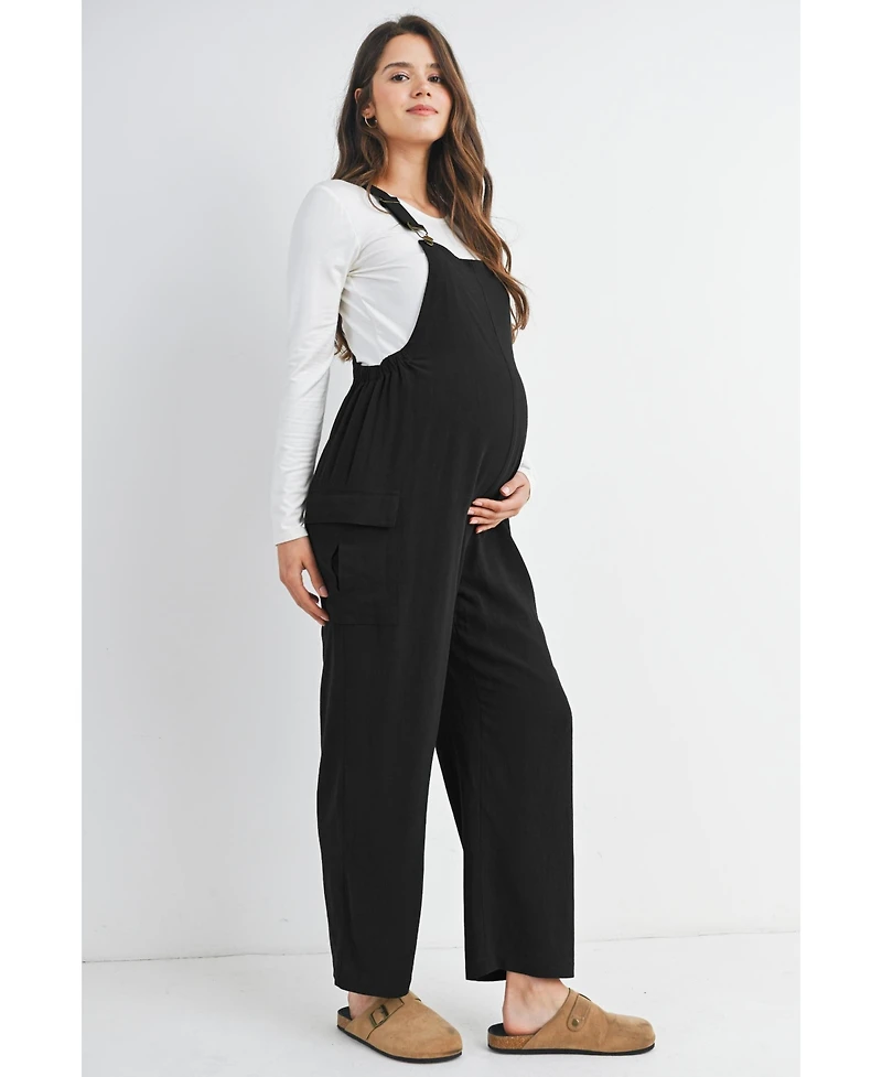 Hello Miz Maternity Straight Leg Adjustable Overalls