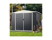 Slickblue Metal Outdoor Storage Shed 7.5 x 6.3 Ft with Secure Locking Door