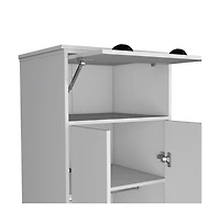 flynama Dumas Armoire Bedroom Storage Organizer with Double Doors Hanging Rod and Two Drawers