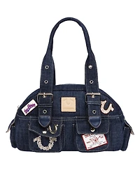True Religion Multi-Patch Denim Satchel
