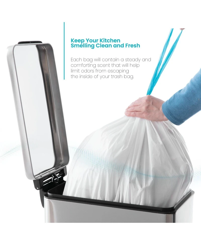 Home Zone Living Code 45S Drawstring Kitchen Trash Bags Custom Fit for 12 Gallon Bins, 60-Count
