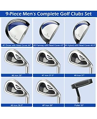 Hongge Men's 9-Piece Complete Golf Club Set