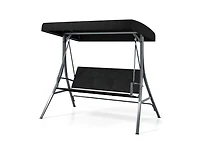Slickblue Outdoor Canopy Swing Chair for 3 with Rattan Back