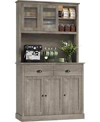 gaomon Tall Storage Cabinet - Freestanding Kitchen Pantry Cabinet with Drawers and Adjustable Shelves.