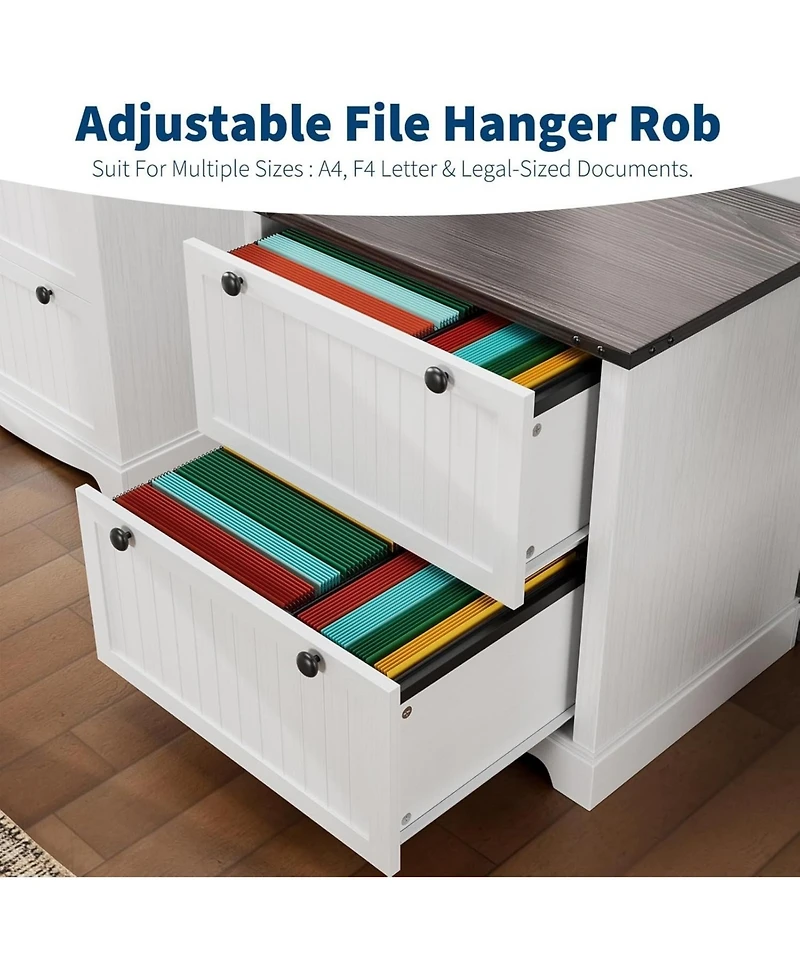 gaomon Farmhouse File Cabinets with 2 Drawers,30" File Cabinets with Hanging File Folders for A4/Letter/Legal Size Documents