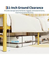 gaomon Bed Frame for Kids, Twin Size Bed with Headboard and Footboard, Heart Shaped Platform Bed Frame, Heavy Metal Slat Support, Noiseless