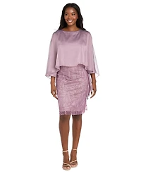 R & M Richards Plus Novelty Glitter Short Dress