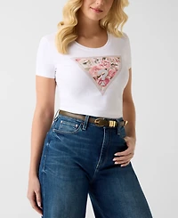 Guess Women's Short-Sleeve Peony Triangle T-Shirt