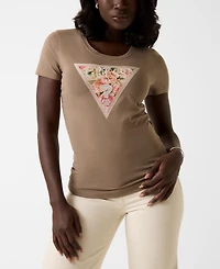 Guess Women's Short-Sleeve Peony Triangle T-Shirt