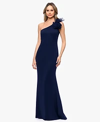 Betsy & Adam Women's One-Shoulder Ball Gown