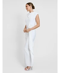 Six Stories Women's Cap Sleeve Corsage Stretch Dress