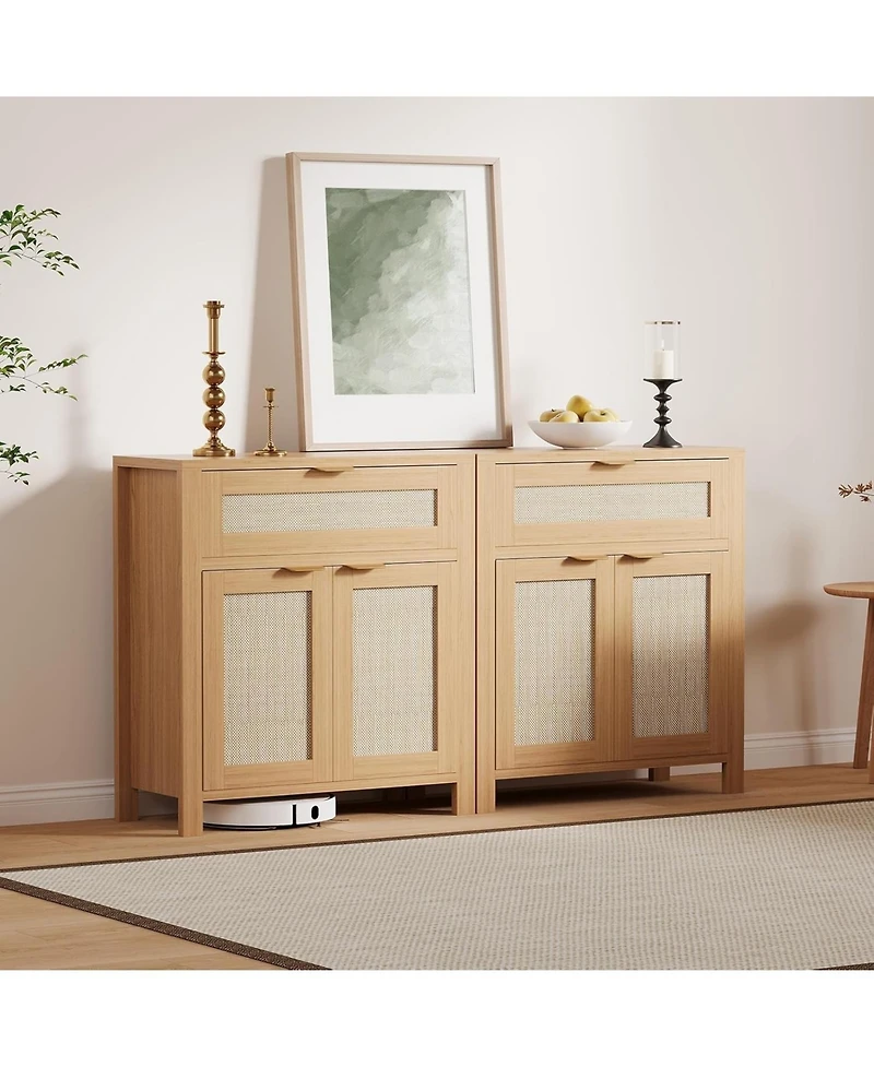 gaomon Rattan Sideboard Buffet Cabinet