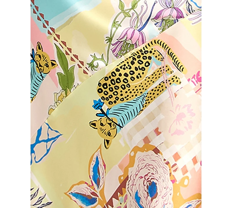 Katia Rae Women's V-Neck Patchwork Midi Dress