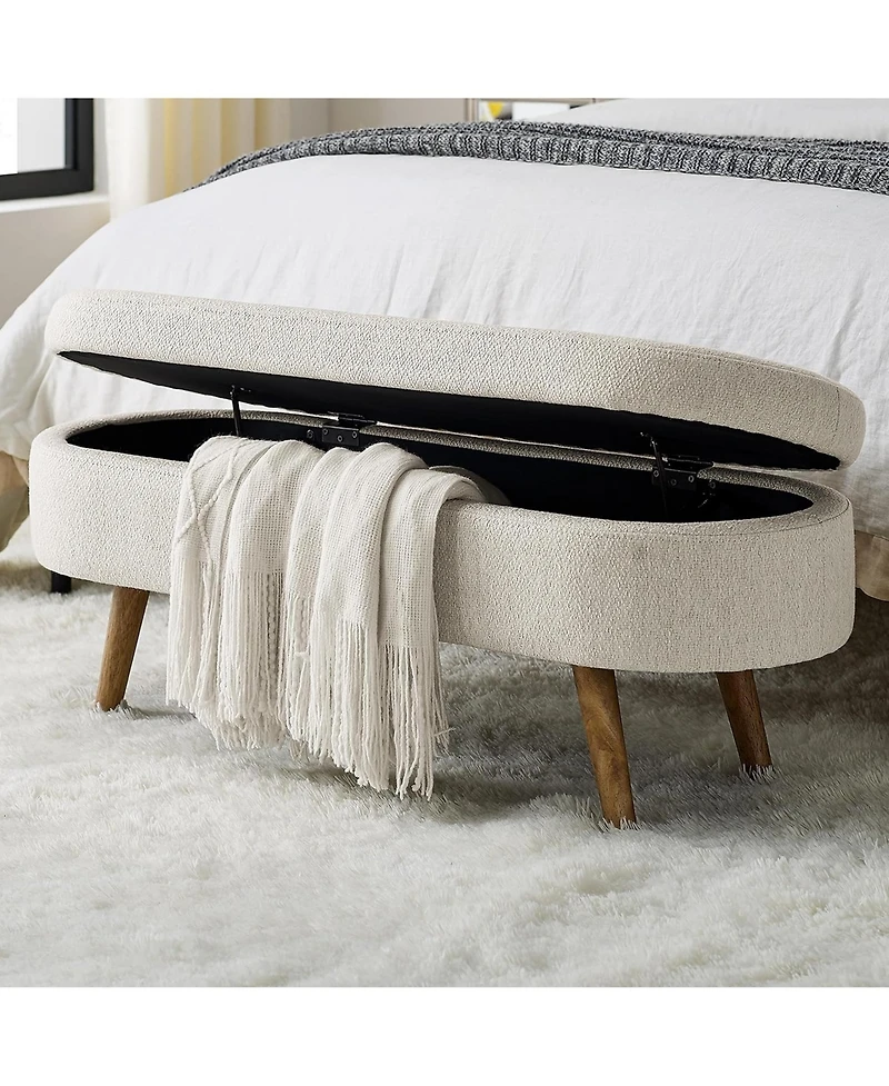 Rainsken Oval Storage Ottoman Bench