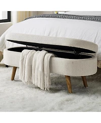 Rainsken Oval Storage Ottoman Bench