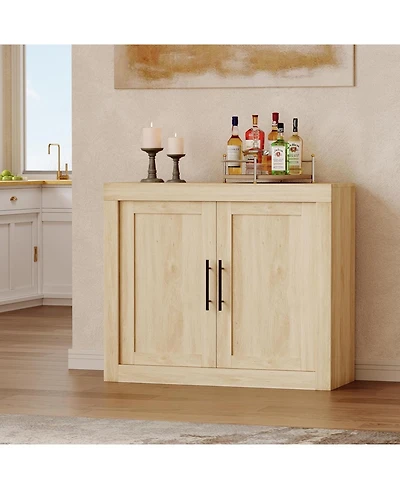 gaomon 35.4" Sideboard Buffet Cabinet with 2 Doors, Farmhouse Modern Coffee Bar Credenza