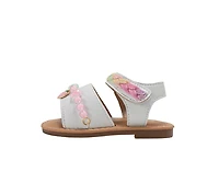 Bebe Big Girls Girl's Fashion Sandals – Dressy Shoes with Glitter Braid and Bracelet Accent