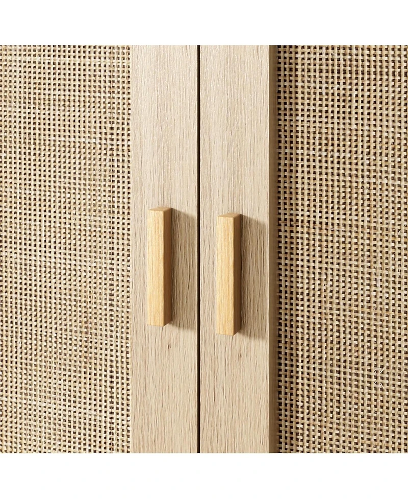 gaomon 2 Pack Rattan Sideboard Buffet Cabinets, Sideboard Cabinets with 2 Doors, Modern Accent Storage Console Tables, for Dining Room.