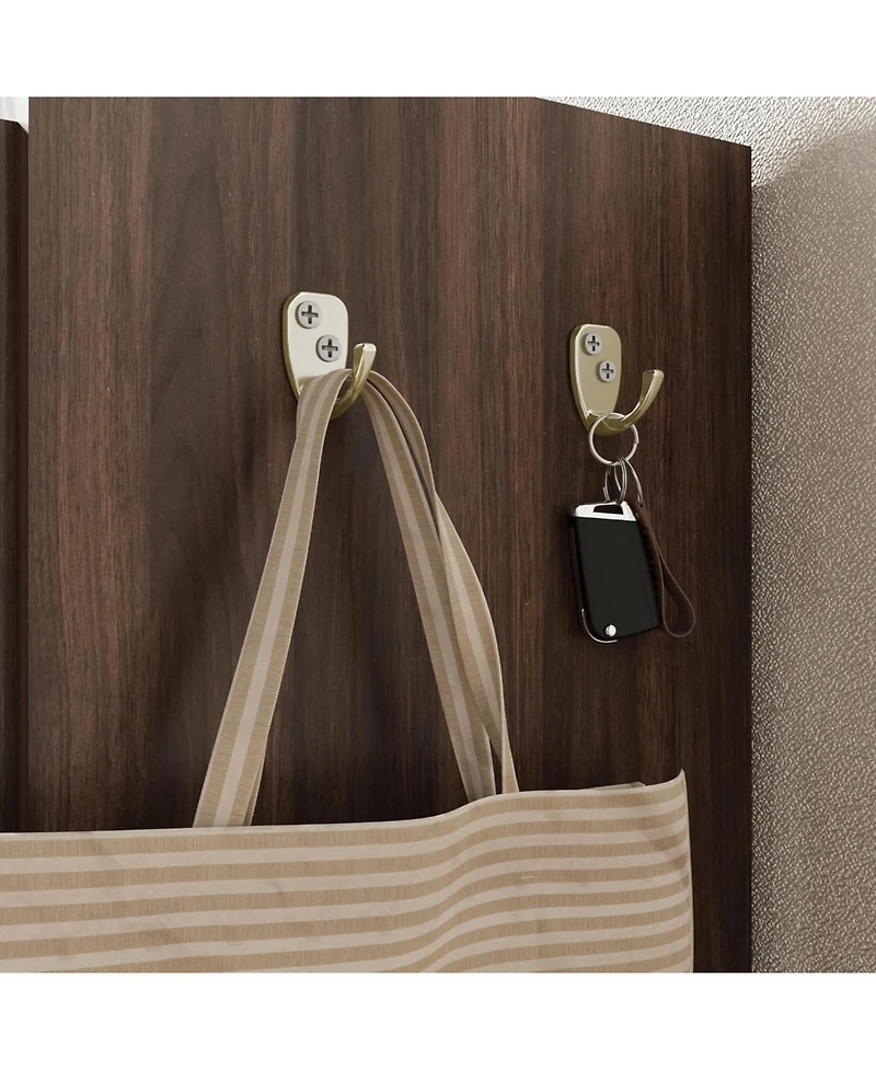 gaomon Shoe Cabinet with Doors, 6-Tier Shoe Organizer with 2 Doors & Additional Hooks for Hallway, Entryway