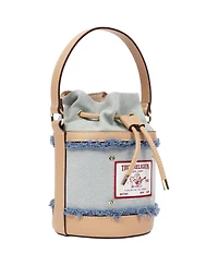 True Religion Buddha Patch Frayed Bucket Bag