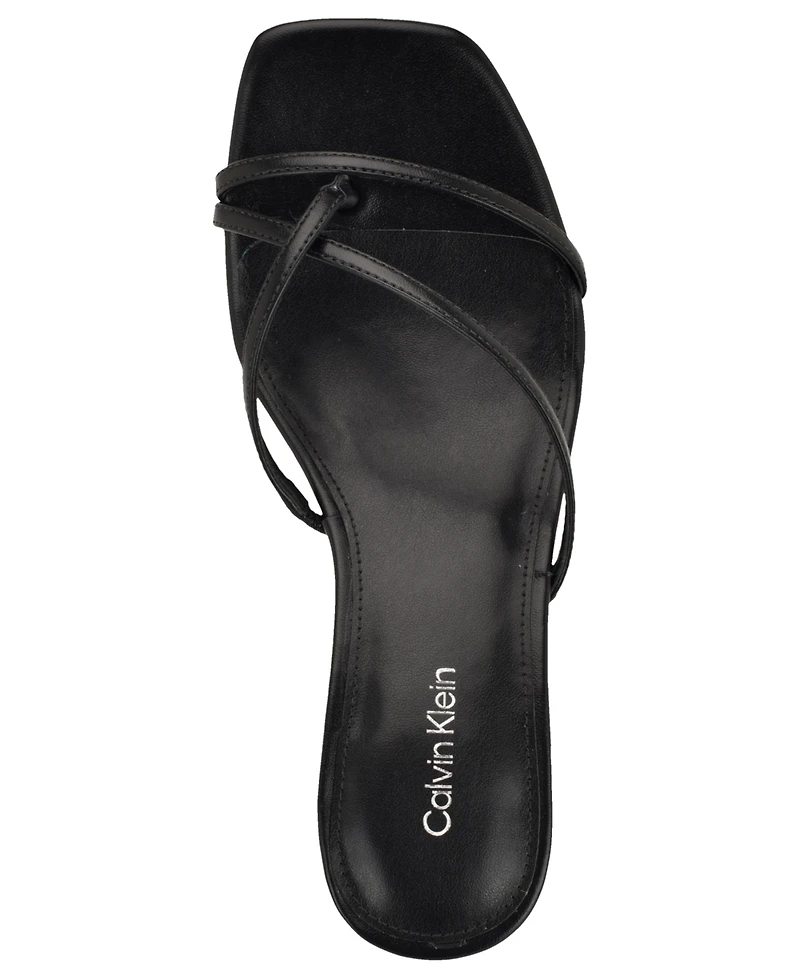 Calvin Klein Women's Axella Strappy Kitten Heel Dress Sandals