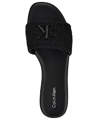 Calvin Klein Women's Kamine Woven Logo Flat Slip-On Sandals