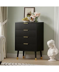 gaomon 4 Drawer Dresser for Bedroom, Modern Closet Dressers Chest of Drawers, Wood Storage Dresser Chest Cabinet Organizer Unit