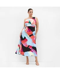 City Chic Women's Aliza Print Pleat Maxi Dress