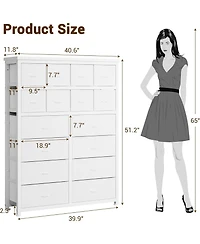 gaomon Tall Dresser for Bedroom with 16 Drawers, Fabric Chest of Drawers Organizer Unit for Closets, Living Room