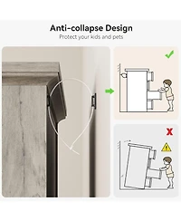 gaomon Farmhouse 5 Drawers Dresser for Bedroom, Tall Chest of Drawer, Wooden Vertical Dresser with Metal Handles and Stable Base