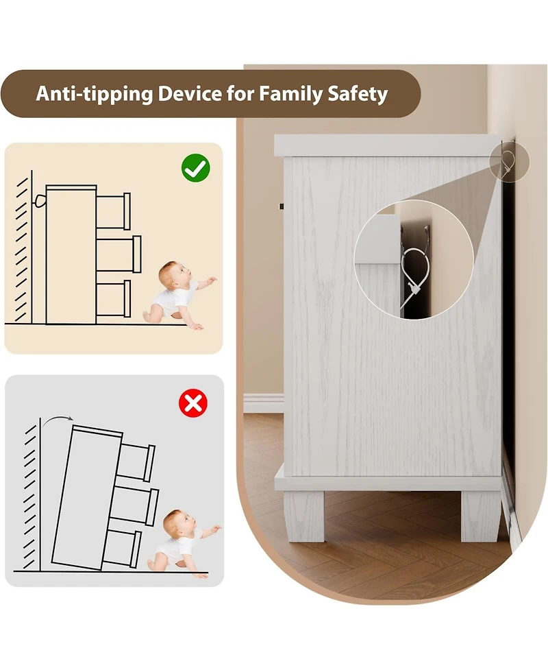 gaomon Dresser for Bedroom with 7 Drawers, Storage Chest of Drawers with Metal Handle, Wooden Dresser Organizer for Living Room,Closet,Entryway