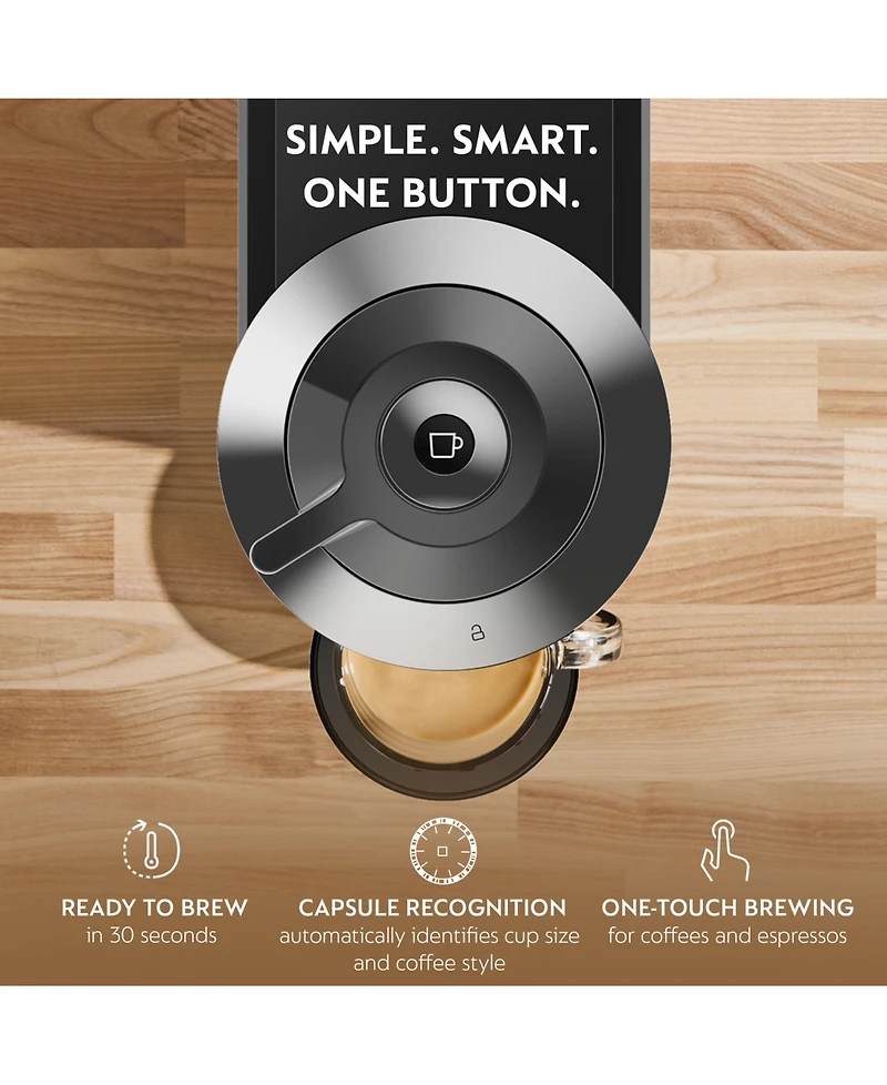 Nespresso Vertuo Next Deluxe Coffee and Espresso Machine by De'Longhi, Chrome with Aeroccino Milk Frother