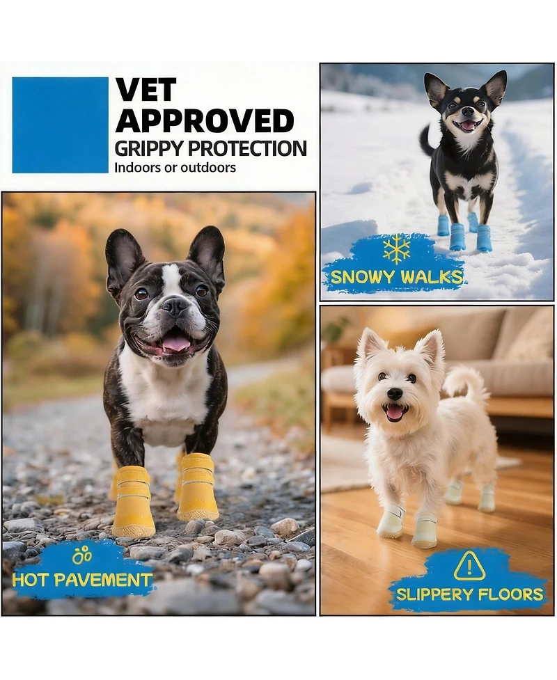 Aronkl Anti-Slip Breathable Dog Boots for Paw Protection, Outdoor Use, Reflective Straps