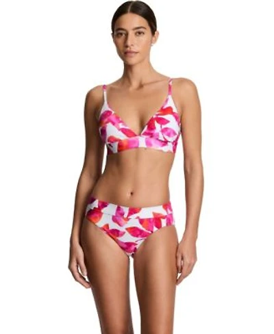 Lauren Ralph Lauren Womens Triangle V Neck Swim Top Classic Band Swim Bottoms
