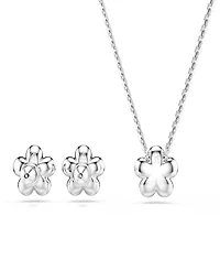 Swarovski x Ariana Grande Rhodium Plated Mother of Pearl Necklace and Earrings Set