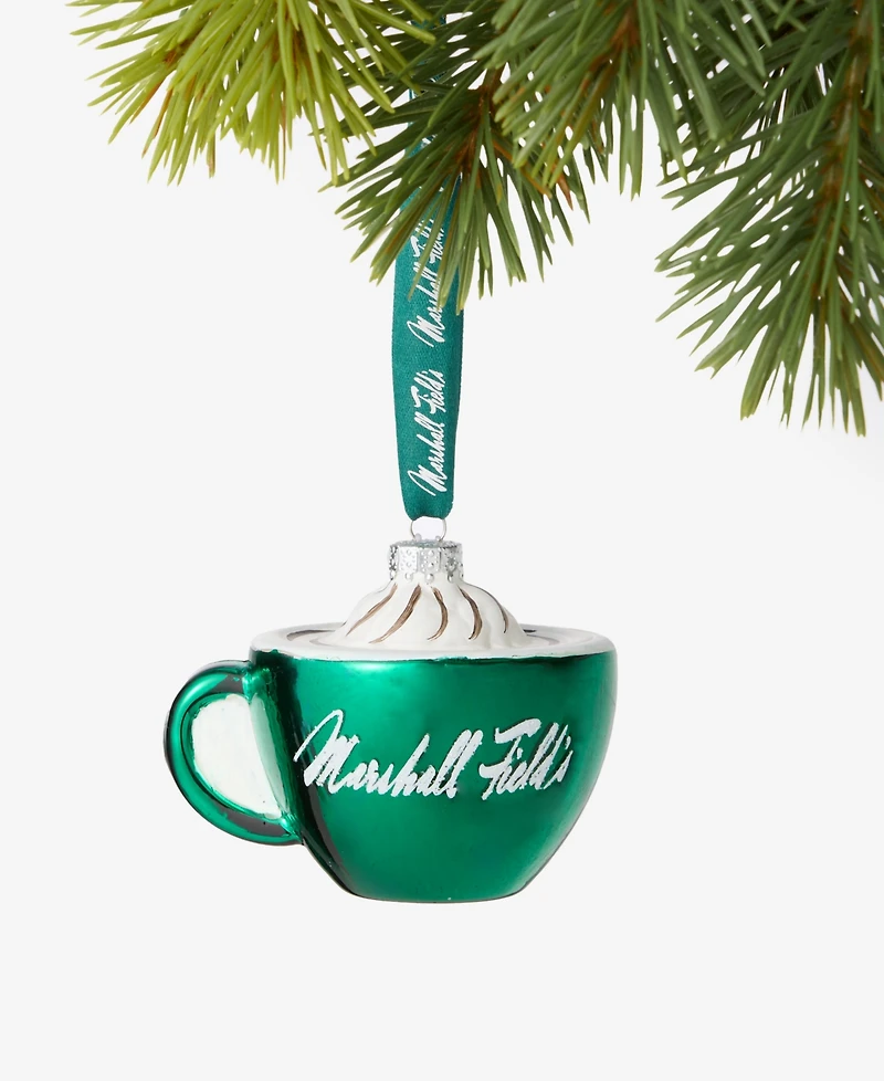 Holiday Lane Chicago Marshall Fields Coffee Cup Ornament, Macy's Exclusive