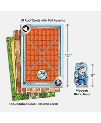 Haba Rhino Hero Xxl - Giant Games Version of The Classic Super Hero Card Stacking Game for Team Building and Family Fun, Ages 8 Years and Up