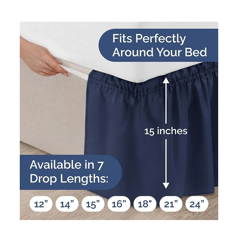 Cgk Unlimited Ruffled Elastic Wrap Around Bedskirt Inch Drop