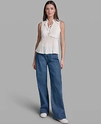 Bcbg Women's Ruffles Pleated Hem Top